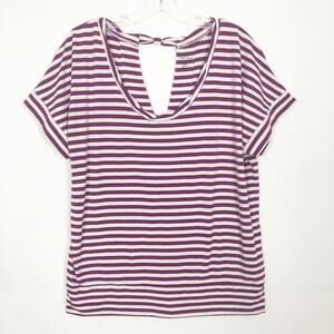 Skye's The Limit Striped Scoop Neck Top Size Large